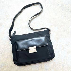 GUCCI Authentic Nylon and Leather Square G bag